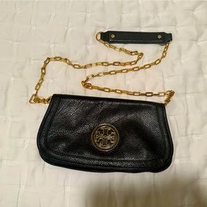 Tory Burch crossbody/clutch purse black and gold